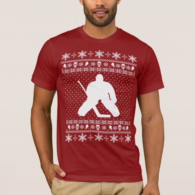 Hässliche Hockey-Weihnachtsstrickjacke T-Shirt (Vorderseite)