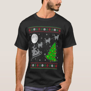 Hässliche Laser-Augen Katze Weihnachtsbaum Santa r T-Shirt
