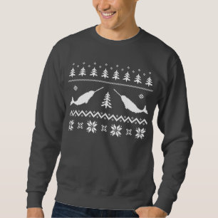 Hässliche Narwhal Weihnachtsstrickjacke Sweatshirt