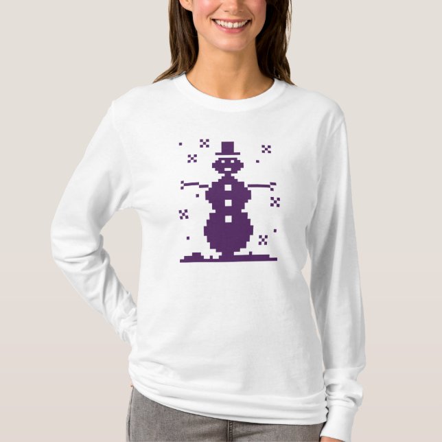 Hässliche Schneemann-Weihnachtsstrickjacke T-Shirt (Vorderseite)