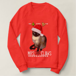 Hässliche Strickjacke siamesischer Katze "Frau Sweatshirt