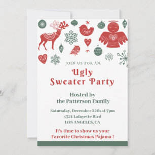 Hässliche Sweater-Party-Einladung elegant lustig N Einladung