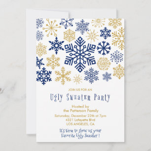 Hässliche Sweater-Party-Einladung Elegante Schneef Einladung