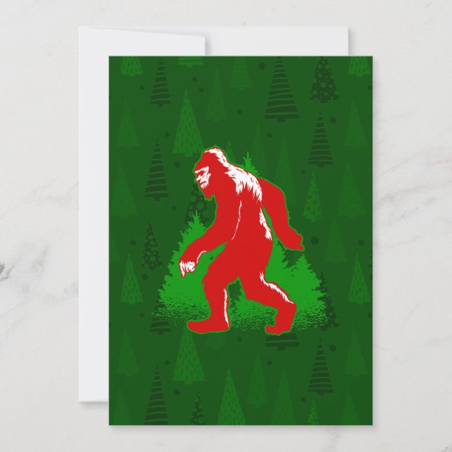 hässliche Weihnachtsbäume mit bigfoot yeti Weihnac Einladung (Vorderseite)