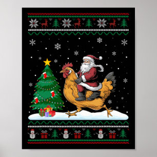 Hässliche Weihnachtsbaumlichter Weihnachten Santa Poster