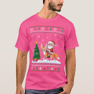 Hässliche Weihnachtsbaumlichter Weihnachten Santa T-Shirt