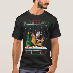 Hässliche Weihnachtsbaumlichter Weihnachten Santa- T-Shirt