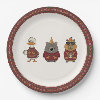Hässliche Weihnachtsfeier-Charakter-Teller Pappteller