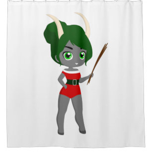 hässliche Weihnachtsfrau Krampus Duschvorhang