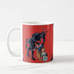 hässliche Weihnachtskrampus antiken Rot Kaffeetasse