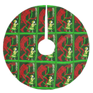 hässliche Weihnachtskrampuskind viktorianisch Polyester Weihnachtsbaumdecke