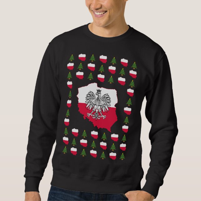 Hässliche Weihnachtspolnisch-Strickjacke Sweatshirt (Vorderseite)