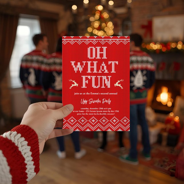 Hässliche Weihnachtspullover-Feier-Einladung Einladung (Von Creator hochgeladen)