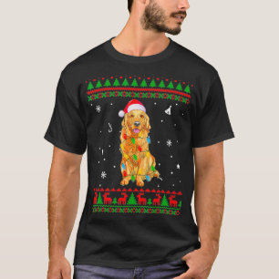 Hässliche Weihnachtspullover Lichter Golden Retrie T-Shirt