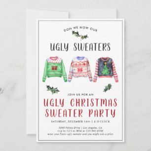 Hässliche Weihnachtspullover-Party-Einladung