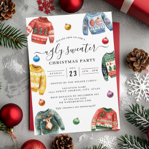 Hässliche Weihnachtspullover-Party Einladung