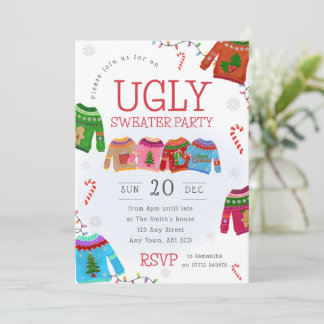 Hässliche Weihnachtspullover-Party-Einladung Einladung