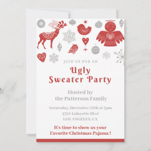 Hässliche Weihnachtspullover-Party-Einladung korpo Einladung
