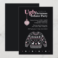 Hässliche Weihnachtspullover-Party Schwarz Pink TM