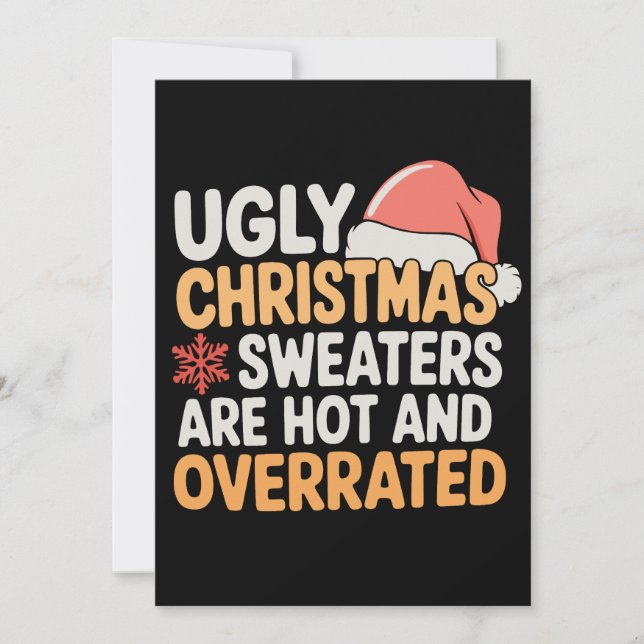 Hässliche Weihnachtspullover sind heiß und überbew Einladung (Vorderseite)