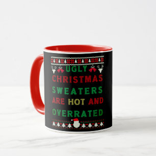 Hässliche Weihnachtspullover sind heiß und überbew Tasse