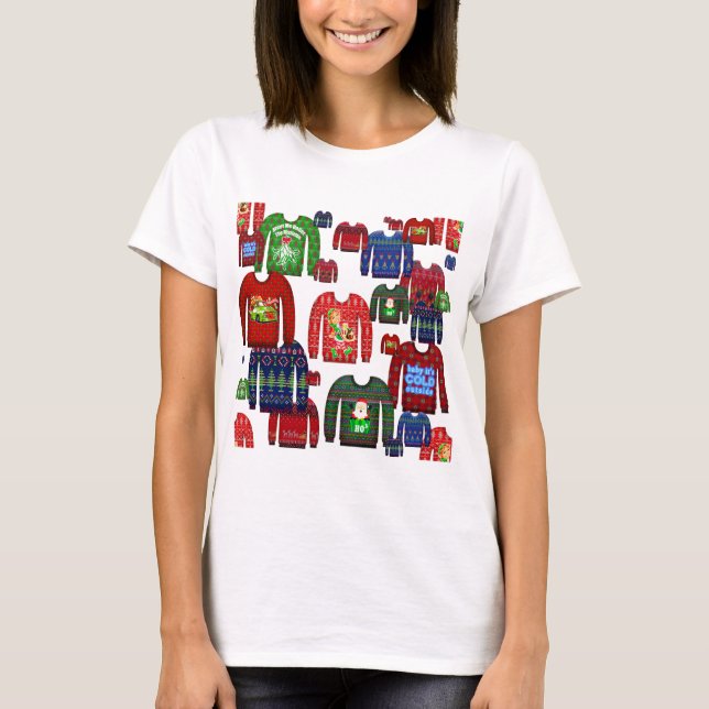 hässliche Weihnachtspullover T-Shirt (Vorderseite)