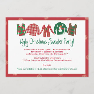 Hässliche Weihnachtspulover-Party-Einladung Einladung