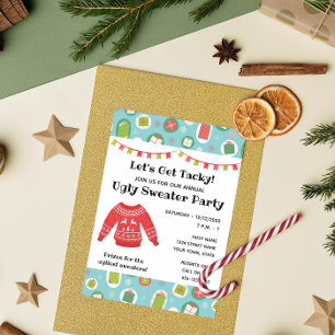 Hässliche Weihnachtspulover-Party-Einladung Einladung
