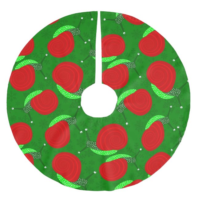 hässliche Weihnachtsschnecken Schneeflocken Insekt Polyester Weihnachtsbaumdecke (Vorderseite)