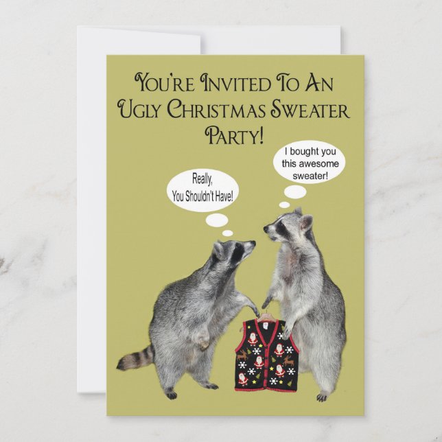 Hässliche Weihnachtsstrickjacke-Party Einladung (Vorderseite)