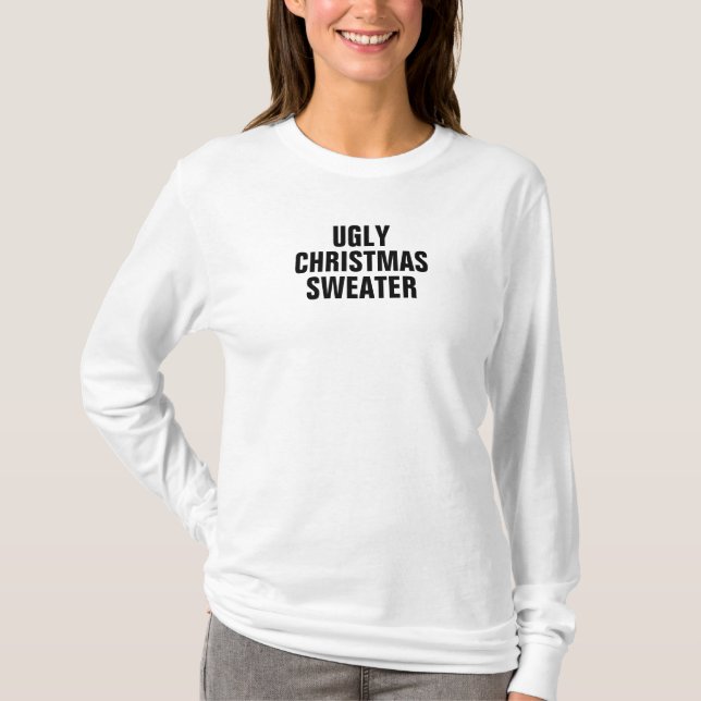 Hässliche Weihnachtsstrickjacke T-Shirt (Vorderseite)