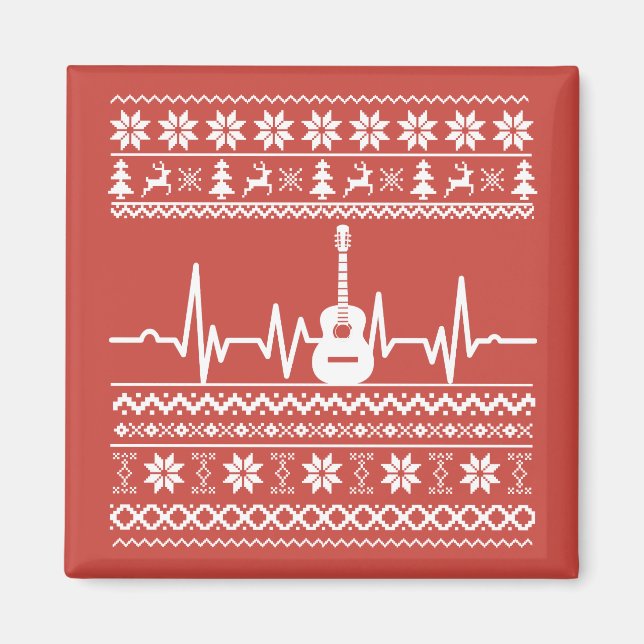 hässliche Weihnachtsswitscher akustische Gitarre Magnet (Vorne)