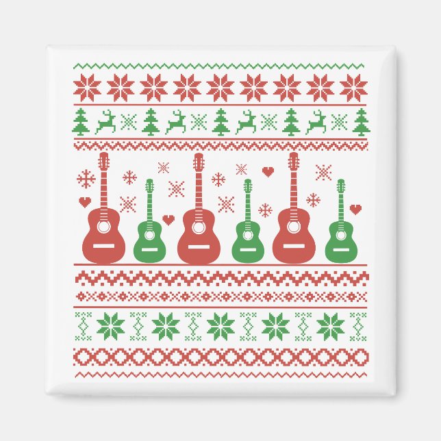 hässliche Weihnachtsswitscher akustische Gitarre Magnet (Vorne)