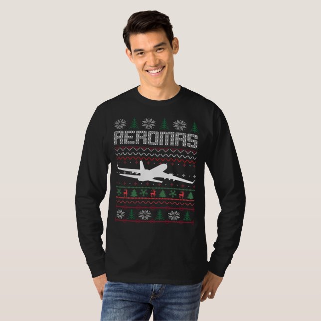 Hässliche Weihnachtsversuchsstrickjacke T-Shirt (Vorne ganz)