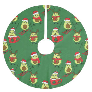 hässliche Weihnachtsweih-Avocado-Schneeflocken Polyester Weihnachtsbaumdecke