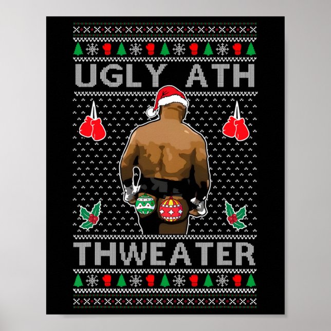 Hässlicher Ath Sweater Frohe Weihnachten  Poster (Vorne)