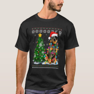 Hässlicher australischer Cattle Dog Weihnachtsmann T-Shirt