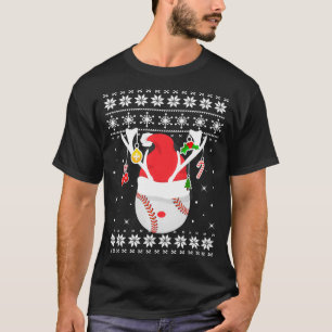 Hässlicher Baseball-Merry-Ball-Xmas-Pullover Weihn T-Shirt