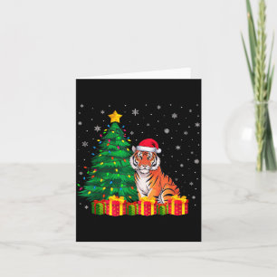 Hässlicher Bengal-Tiger-Weihnachtsmannhut Weihnach Karte