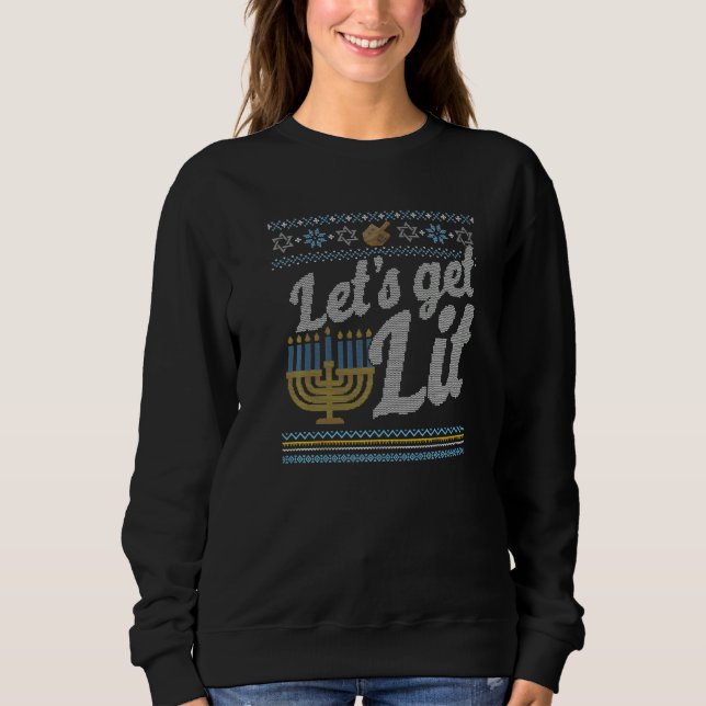 Hässlicher Chanukka-Pullover Lasst Uns Leuchten Me Sweatshirt (Vorderseite)