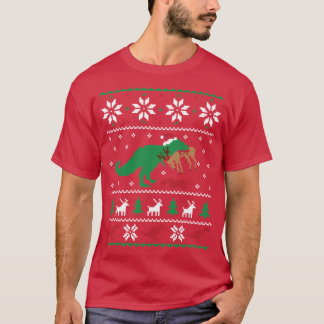 Hässlicher Dinosaurier-Weihnachtspullover Lustiger T-Shirt