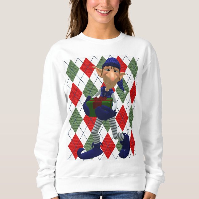 Hässlicher Elf für ein hässliches Weihnachten Sweatshirt (Vorderseite)