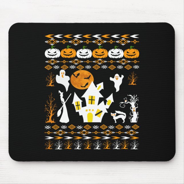 Hässlicher Halloween-Tierarzt Tiere Katzen Eule Fr Mousepad (Vorne)