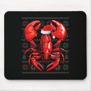 Hässlicher Hummerliebhaber mit Weihnachtsmannmütze Mousepad