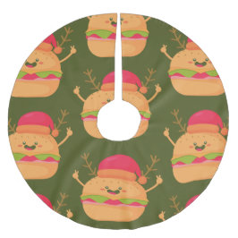 hässlicher Käseburger Polyester Weihnachtsbaumdecke