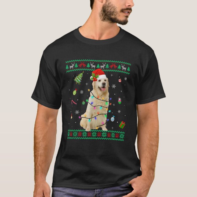 Hässlicher Pullover Golden Retriever Hund Weihnach (Vorderseite)