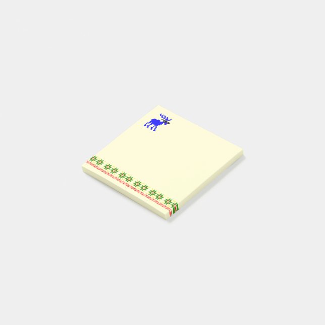 Hässlicher Pullover (Kümmere dich darum) Rentier Post-it Klebezettel (angewinkelt)