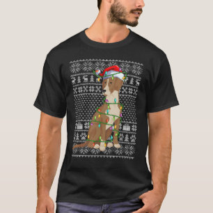 Hässlicher Pullover Stil Xmas Licht Santa Bluthund