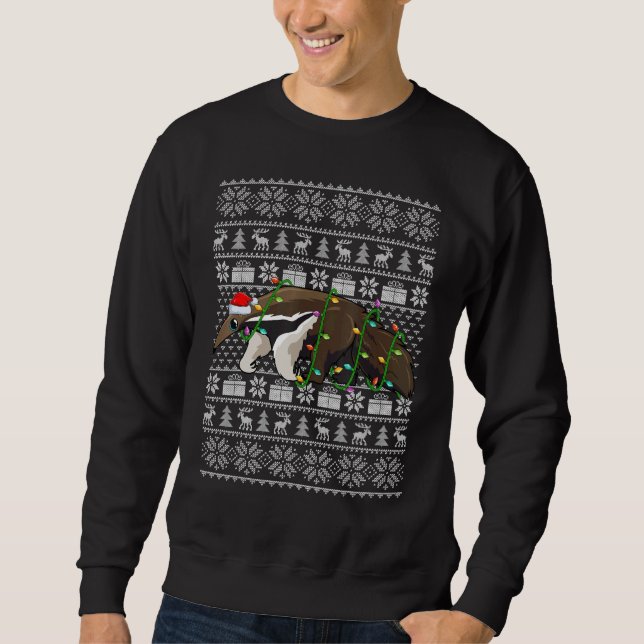 Hässlicher Pullover Stil Xmas Lichter Santa Ameise (Vorderseite)