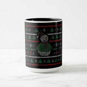 Hässlicher Pullover - Süßer Schneemann Weihnachtsp Tasse